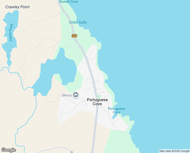 map of restaurants, bars, coffee shops, grocery stores, and more near 654 Nova Scotia 349 in Portuguese Cove