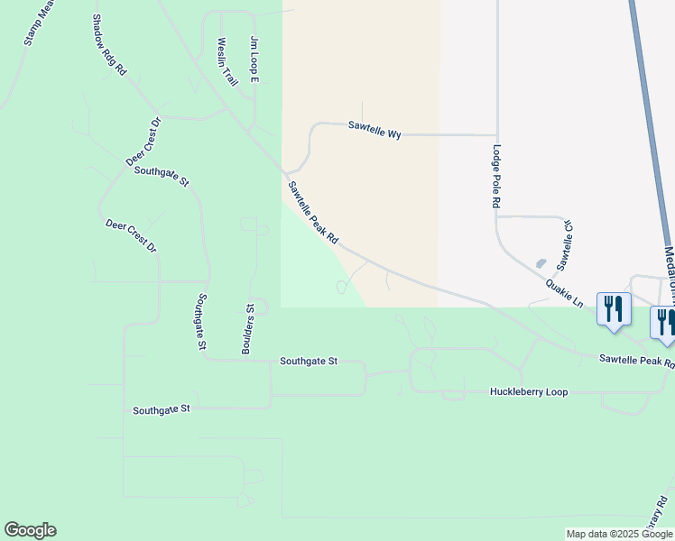 map of restaurants, bars, coffee shops, grocery stores, and more near Strawberry in Island Park