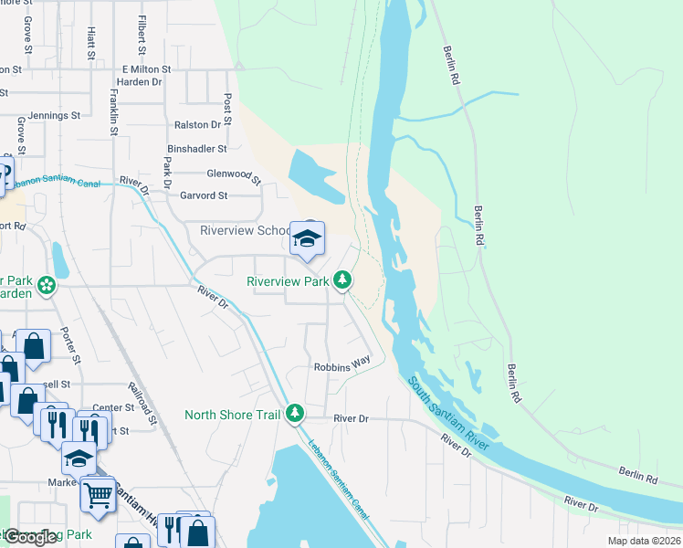 map of restaurants, bars, coffee shops, grocery stores, and more near 2289 Robbins Way in Lebanon