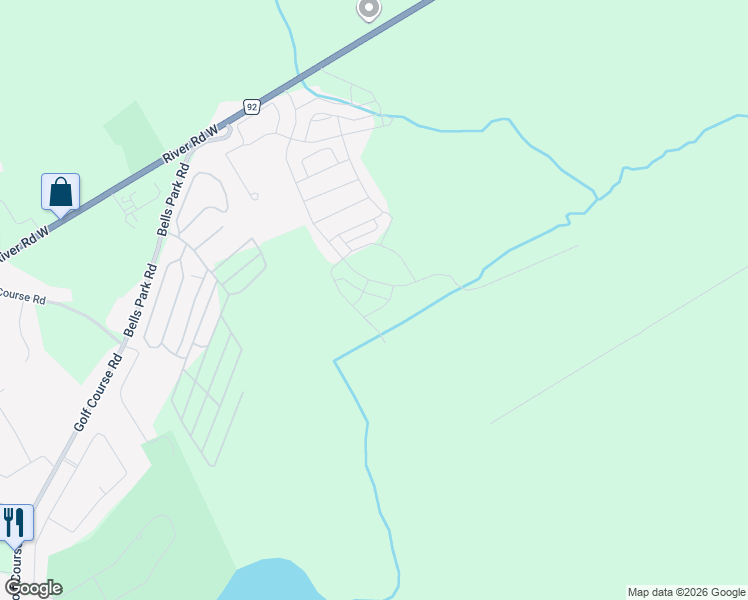 map of restaurants, bars, coffee shops, grocery stores, and more near 6 Spencer Boulevard in Wasaga Beach