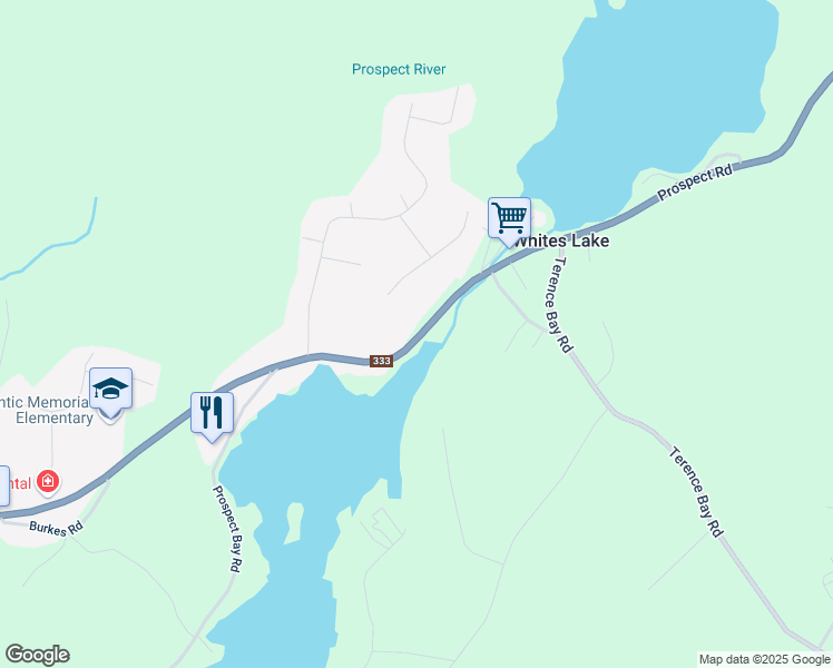 map of restaurants, bars, coffee shops, grocery stores, and more near 3395 Lighthouse Route in Whites Lake