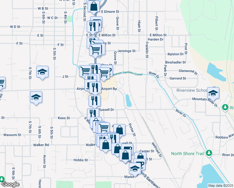 map of restaurants, bars, coffee shops, grocery stores, and more near 2115 Mill Street in Lebanon