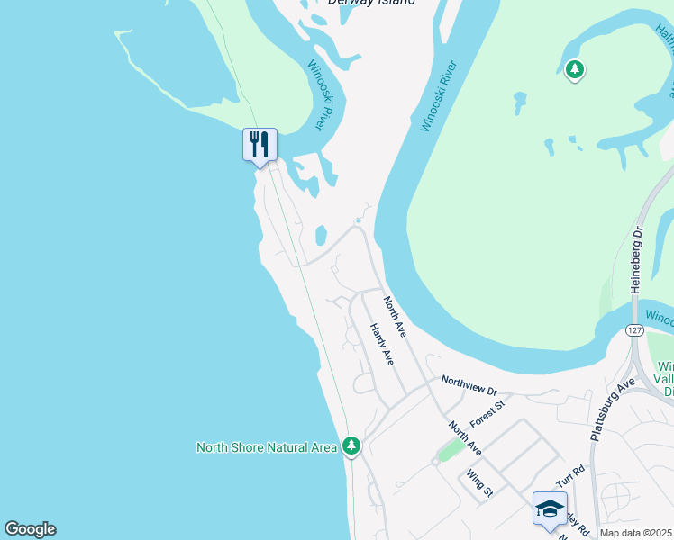 map of restaurants, bars, coffee shops, grocery stores, and more near 20 Derway Drive in Burlington