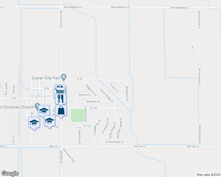 map of restaurants, bars, coffee shops, grocery stores, and more near 227 Timothy Drive in Culver
