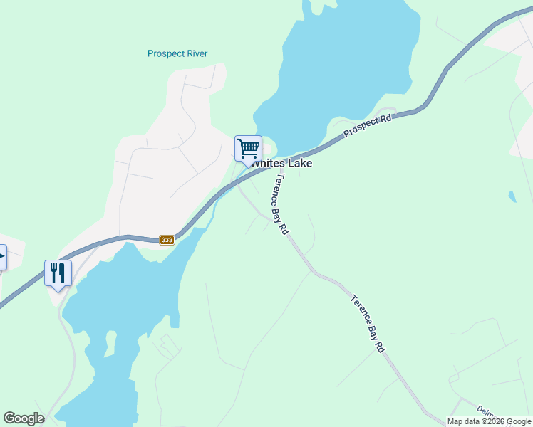 map of restaurants, bars, coffee shops, grocery stores, and more near 33 Whites Lake Avenue in Whites Lake