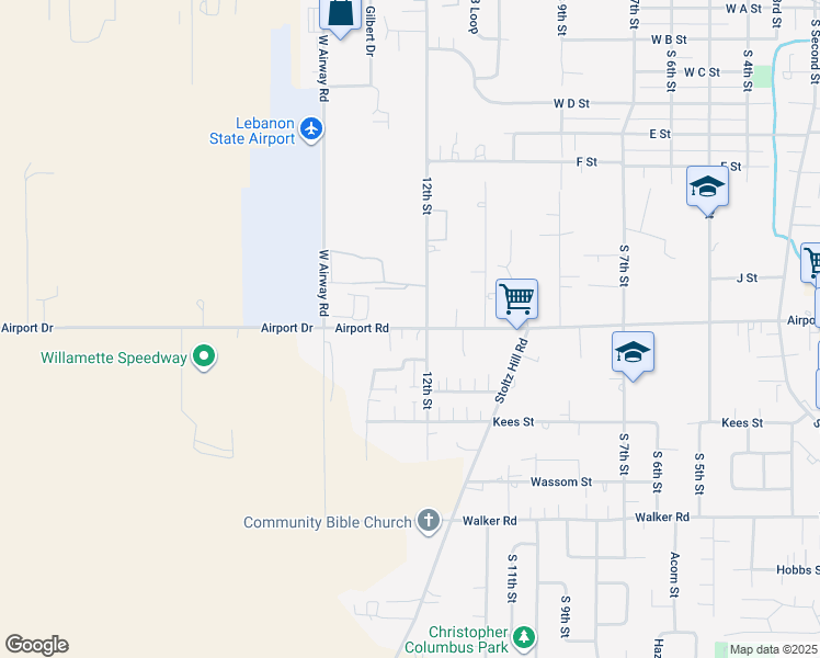 map of restaurants, bars, coffee shops, grocery stores, and more near 2020 12th Street in Lebanon