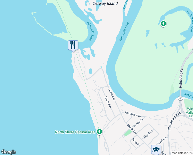 map of restaurants, bars, coffee shops, grocery stores, and more near 3080 North Avenue in Burlington