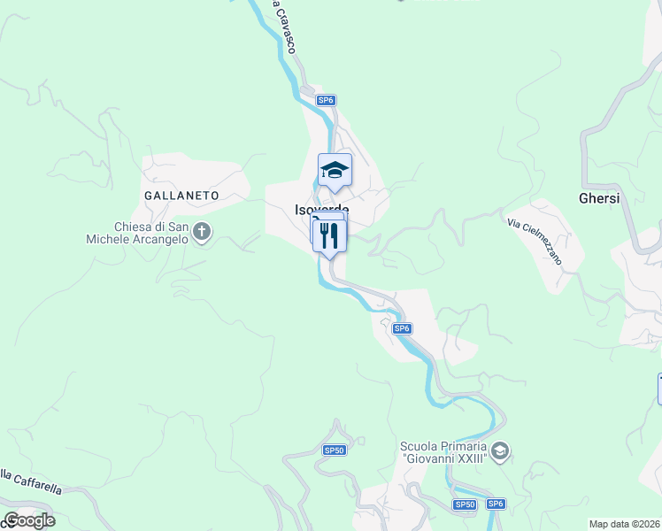 map of restaurants, bars, coffee shops, grocery stores, and more near 6 Piazza Bruno N. in Isoverde