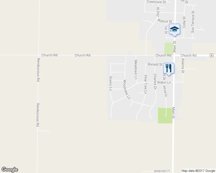map of restaurants, bars, coffee shops, grocery stores, and more near 1693 Scenic Lane in Luxemburg