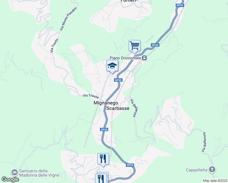 map of restaurants, bars, coffee shops, grocery stores, and more near 1 Piazza Giacomo Matteotti in Mignanego