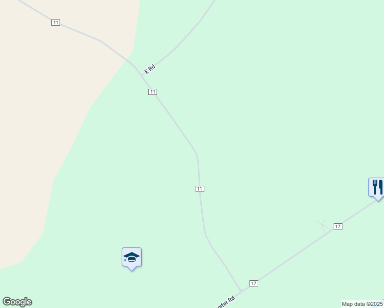 map of restaurants, bars, coffee shops, grocery stores, and more near 3143 County Road 11 in Heuvelton