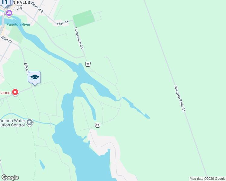 map of restaurants, bars, coffee shops, grocery stores, and more near 242 Francis Street East in Kawartha Lakes