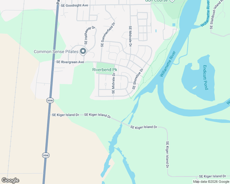map of restaurants, bars, coffee shops, grocery stores, and more near 3611 Southeast Shoreline Drive in Corvallis
