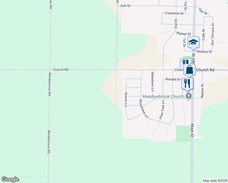 map of restaurants, bars, coffee shops, grocery stores, and more near 1623 Scenic Lane in Luxemburg
