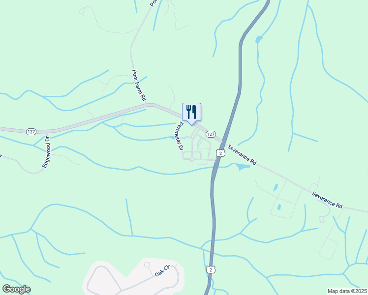 map of restaurants, bars, coffee shops, grocery stores, and more near 2588 Blakely Road in Colchester