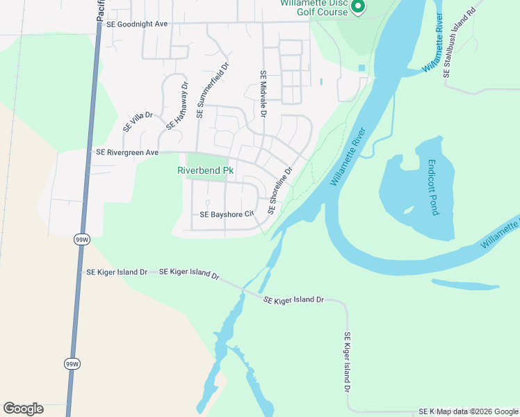 map of restaurants, bars, coffee shops, grocery stores, and more near 3512 Southeast Bayou Place in Corvallis