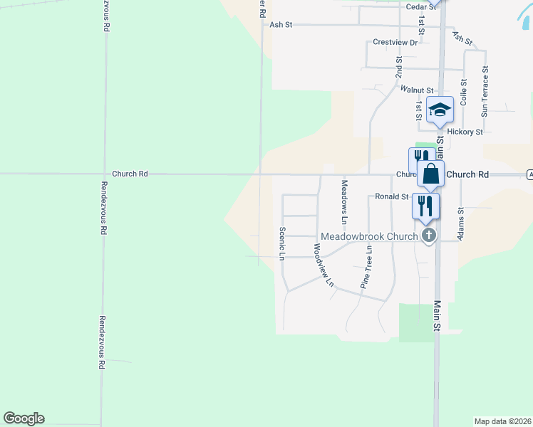 map of restaurants, bars, coffee shops, grocery stores, and more near 1613 Scenic Lane in Luxemburg