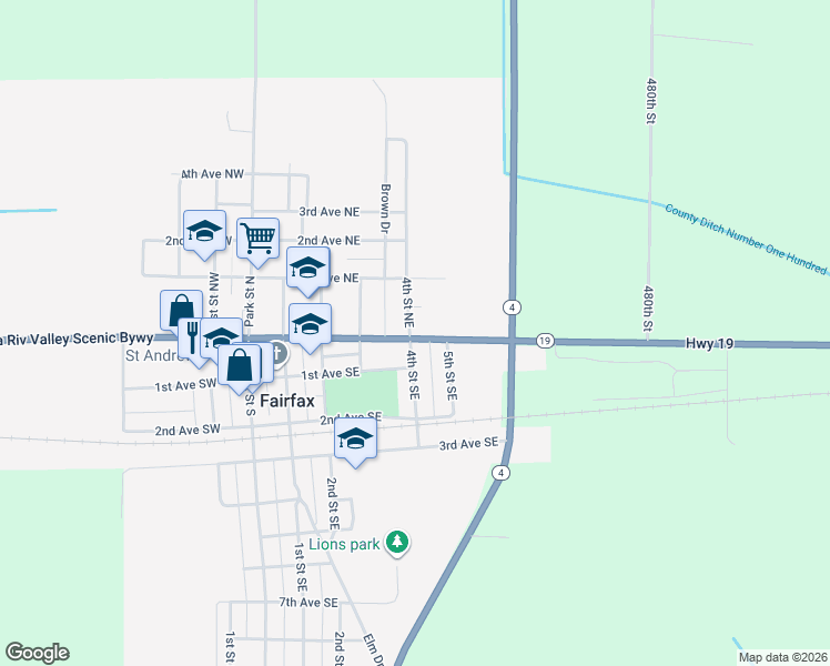 map of restaurants, bars, coffee shops, grocery stores, and more near 401 Lincoln Avenue East in Fairfax