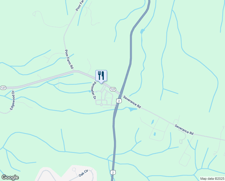 map of restaurants, bars, coffee shops, grocery stores, and more near 2646 Blakely Road in Colchester