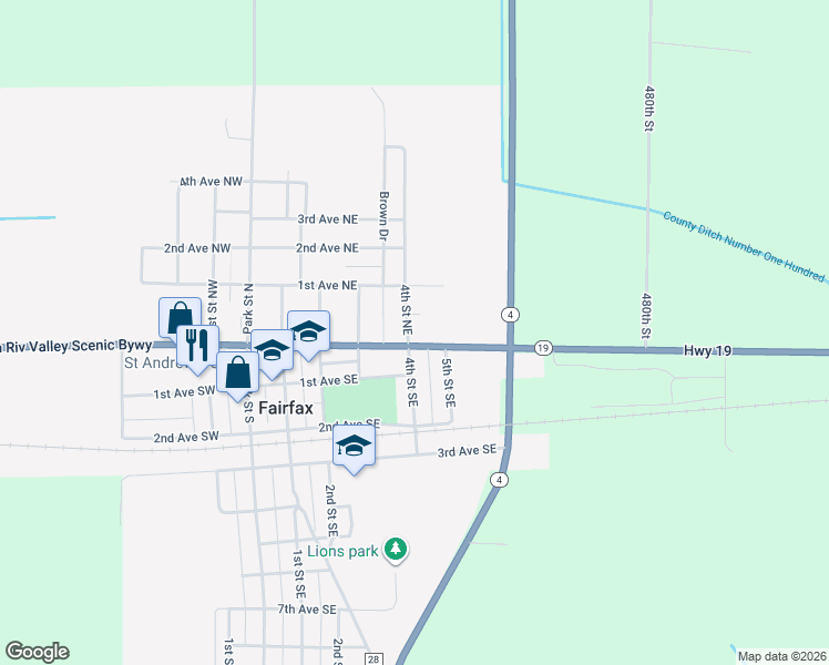 map of restaurants, bars, coffee shops, grocery stores, and more near 401 Lincoln Avenue East in Fairfax