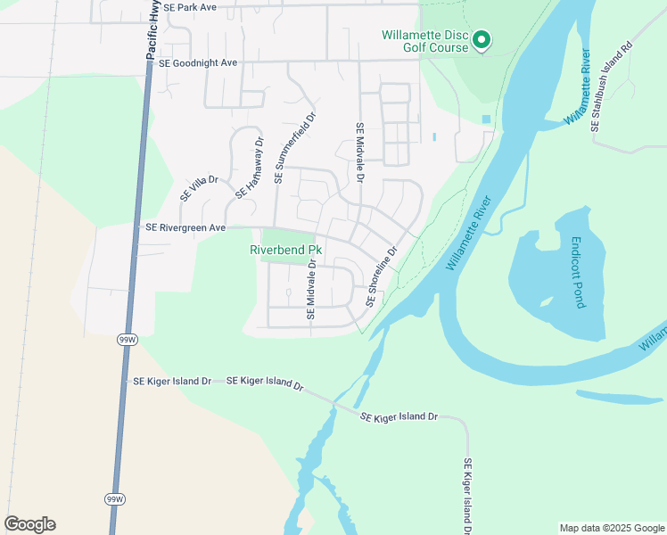 map of restaurants, bars, coffee shops, grocery stores, and more near 3512 Southeast Bayou Place in Corvallis