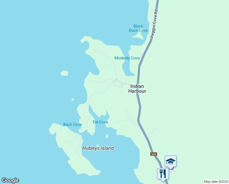 map of restaurants, bars, coffee shops, grocery stores, and more near 80 Paddys Head Road in Indian Harbour