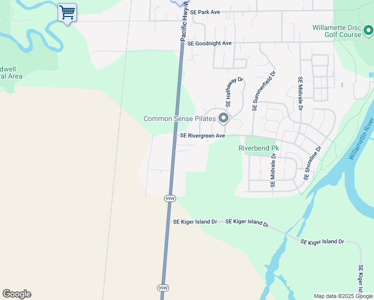map of restaurants, bars, coffee shops, grocery stores, and more near 3417 Southwest 3rd Street in Corvallis