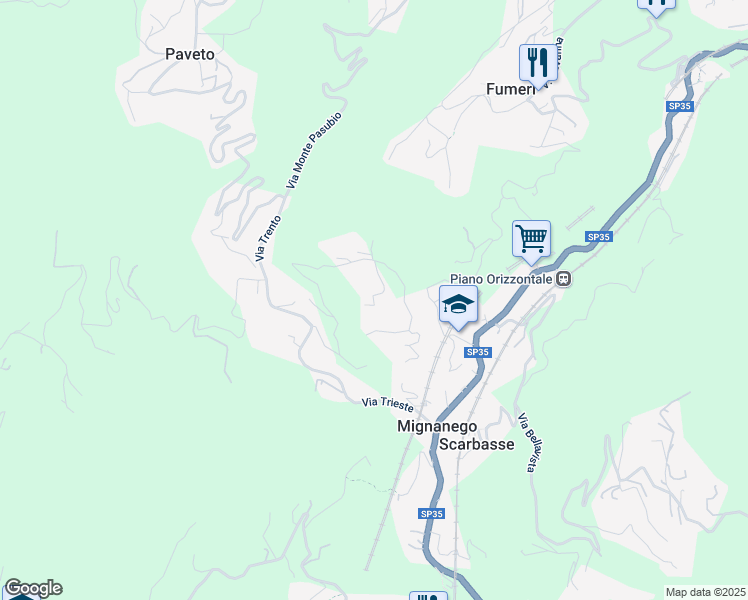 map of restaurants, bars, coffee shops, grocery stores, and more near 7 Via Costigliolo in Mignanego