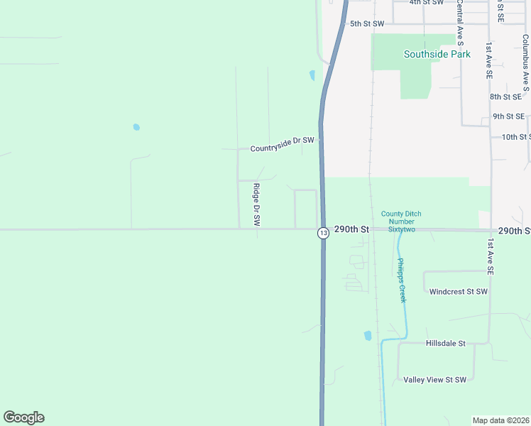 map of restaurants, bars, coffee shops, grocery stores, and more near 1408 Ridge Drive Southwest in New Prague