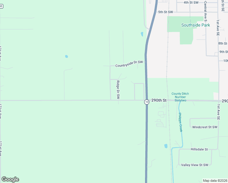 map of restaurants, bars, coffee shops, grocery stores, and more near 1408 Ridge Drive Southwest in New Prague