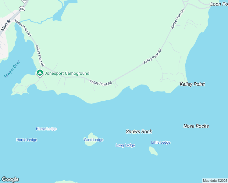 map of restaurants, bars, coffee shops, grocery stores, and more near 177 Kelley Point Road in Jonesport