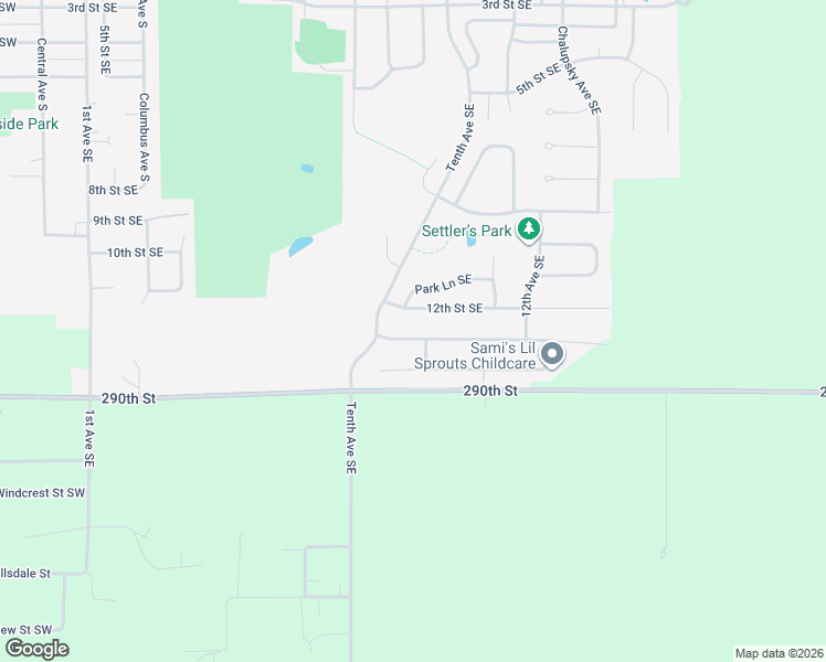 map of restaurants, bars, coffee shops, grocery stores, and more near 1109 12th Street Southeast in New Prague