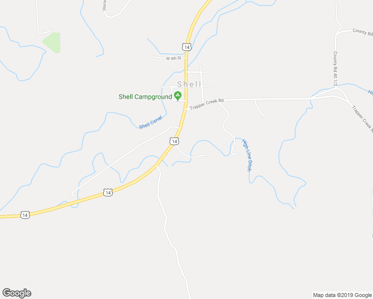 map of restaurants, bars, coffee shops, grocery stores, and more near 1510 U.S. 14 in Shell