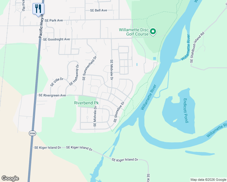 map of restaurants, bars, coffee shops, grocery stores, and more near 1157 Southeast Centerpointe Drive in Corvallis