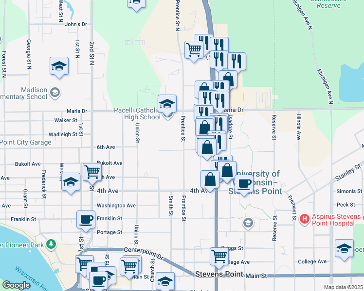 Map Of Stevens Point Wi Maping Resources