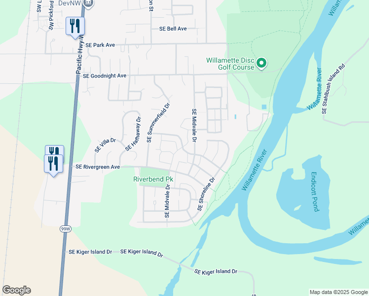 map of restaurants, bars, coffee shops, grocery stores, and more near 3200 Centerpointe Drive in Corvallis