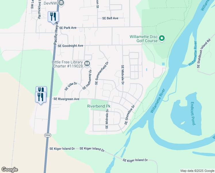 map of restaurants, bars, coffee shops, grocery stores, and more near 900 Southeast Centerpointe Drive in Corvallis