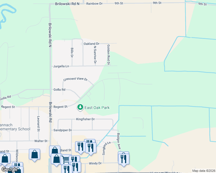 map of restaurants, bars, coffee shops, grocery stores, and more near 5771 Regent Street in Stevens Point