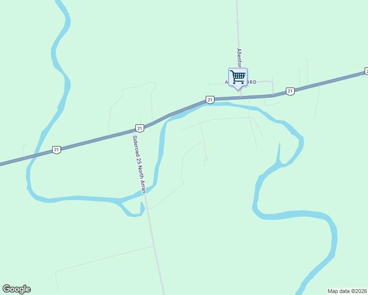 map of restaurants, bars, coffee shops, grocery stores, and more near 57 Thomas Street in Allenford
