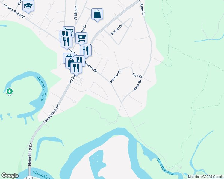 map of restaurants, bars, coffee shops, grocery stores, and more near 302 Macrae Road in Colchester