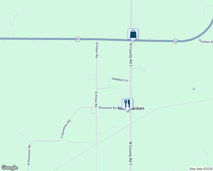 map of restaurants, bars, coffee shops, grocery stores, and more near 2481 Clyde Ct in New Franken
