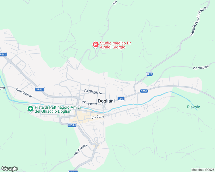 map of restaurants, bars, coffee shops, grocery stores, and more near 80 Via Dante Alighieri in Dogliani