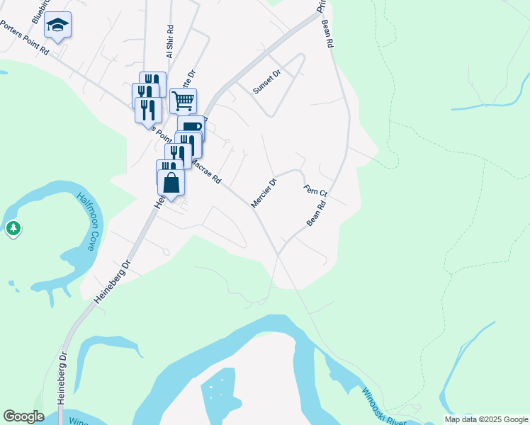 map of restaurants, bars, coffee shops, grocery stores, and more near 302 Macrae Road in Colchester