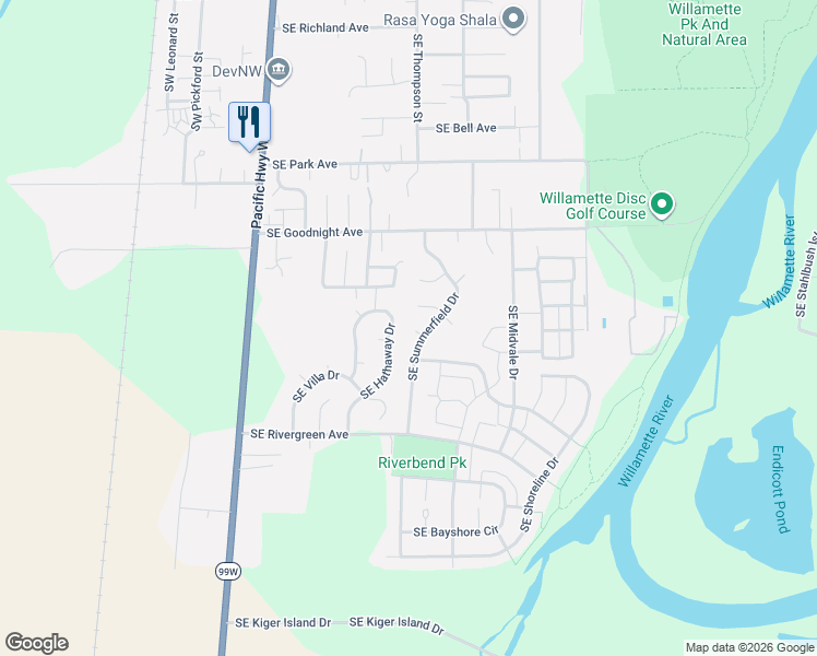 map of restaurants, bars, coffee shops, grocery stores, and more near 735 Natland Place in Corvallis