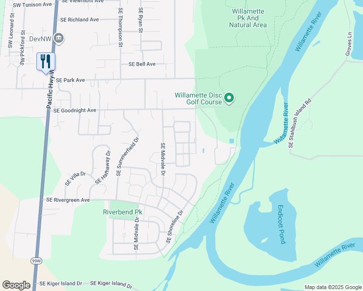 map of restaurants, bars, coffee shops, grocery stores, and more near 1218 Southeast Marshland Avenue in Corvallis