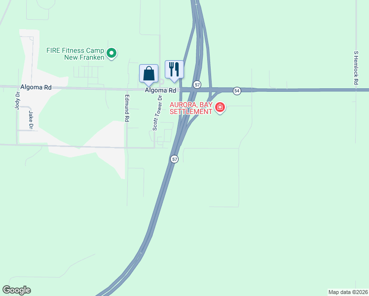 map of restaurants, bars, coffee shops, grocery stores, and more near 4007 Champeau Road in Green Bay
