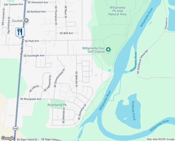 map of restaurants, bars, coffee shops, grocery stores, and more near 1218 Southeast Marshland Avenue in Corvallis