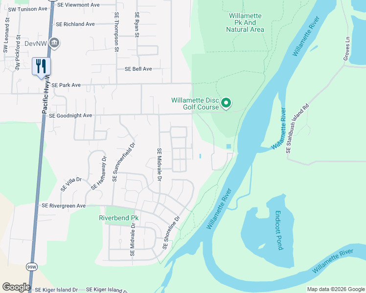map of restaurants, bars, coffee shops, grocery stores, and more near 1218 Southeast Marshland Avenue in Corvallis