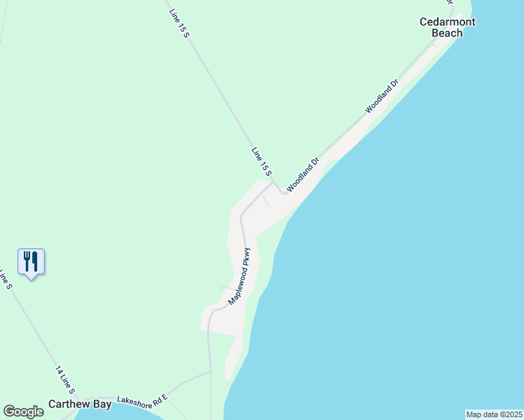 map of restaurants, bars, coffee shops, grocery stores, and more near 4 Blueridge Crescent in Orillia