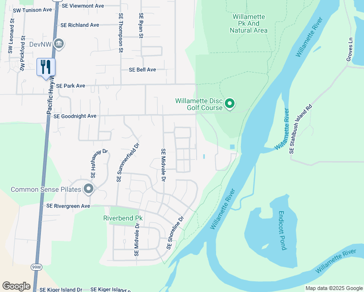 map of restaurants, bars, coffee shops, grocery stores, and more near 1218 Southeast Marshland Avenue in Corvallis
